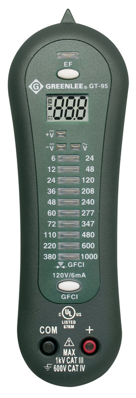 Product image for Greenlee GT-95 19 to 1000VAC / 5 to 1000VDC Non-Contact Voltage Tester
