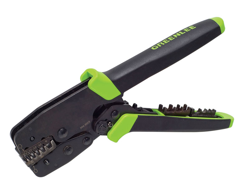 Product image for Greenlee K210 9" 26 to 8 AWG Full Cycle Premium Terminal Crimping Tool