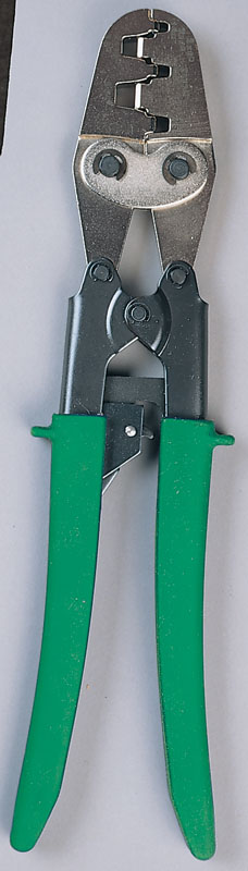 Product image for Greenlee K28GL 13.2" 7 to 1/0 AWG Adjustable Full Cycle Ratchet Wire Ferrule Crimping Tool