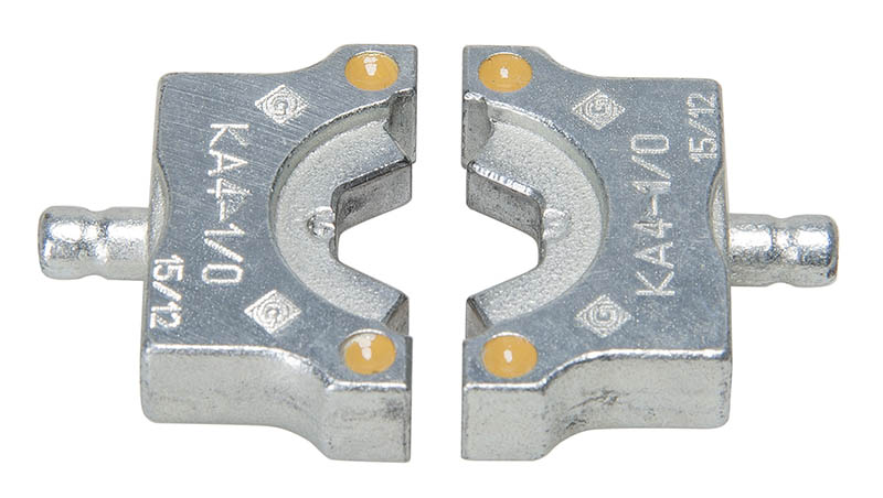 CrImping Die Set for 4 Ton EK410L Tools.  1/0 AWG Color Coded Tan for  Aluminum Lugs and Splices.