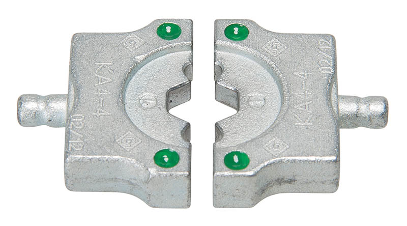 CrImping Die Set for 4 Ton EK410L Tools.  4 AWG Color Coded Green for  Aluminum Lugs and Splices.