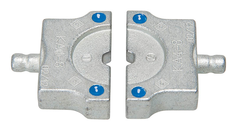 CrImping Die Set for 4 Ton EK410L Tools.  8 AWG Color Coded Blue for  Aluminum Lugs and Splices.