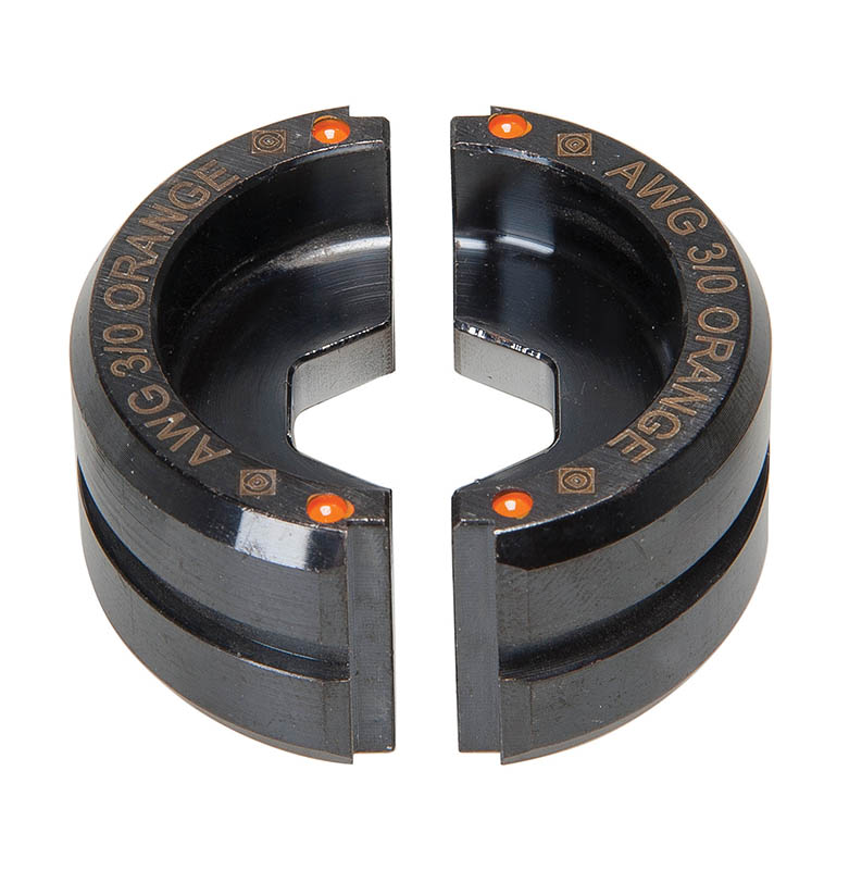 Product image for Greenlee KC22-3/0 Orange Copper Crimping Tool Die