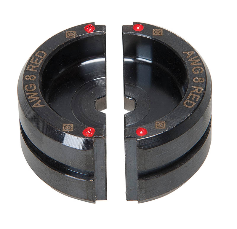 Product image for Greenlee KC22-8 Red Copper Crimping Tool Die