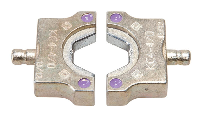 CrImping Die Set for 4 Ton EK410L Tools.  4/0 AWG Color Coded Purple for Copper Lugs and Splices.