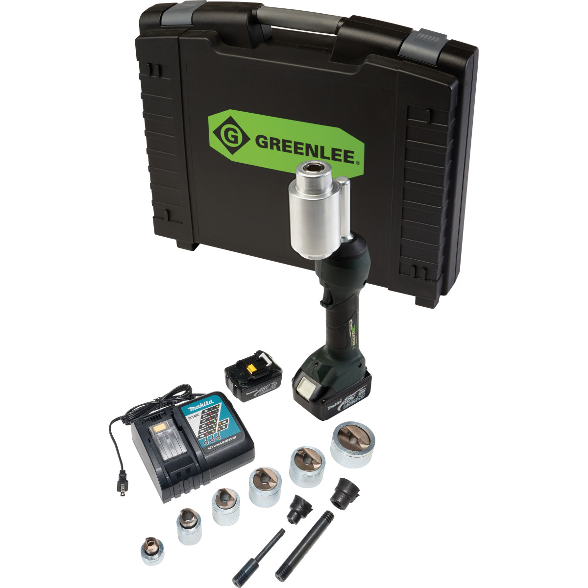 Product image for Greenlee Ls100x11sssp Intellipunch 11-To11-Ton Set, Sssp 1/2"-2"