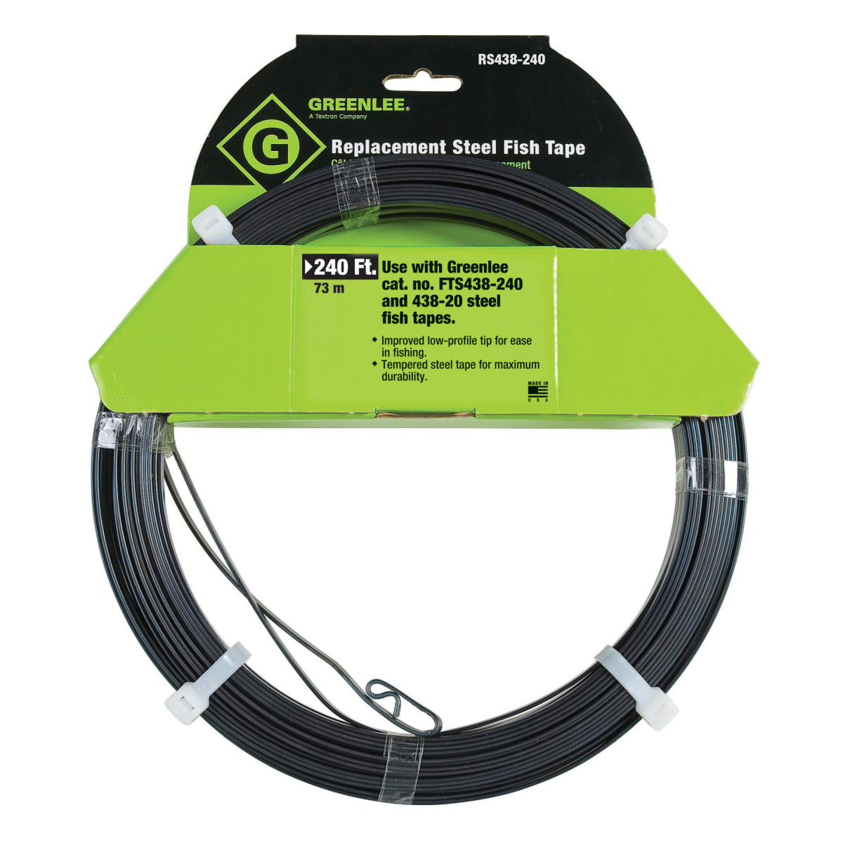 MagnumPRO™ Oil-Tempered Spring Steel Replacement Fish Tape 240'  x 1/8