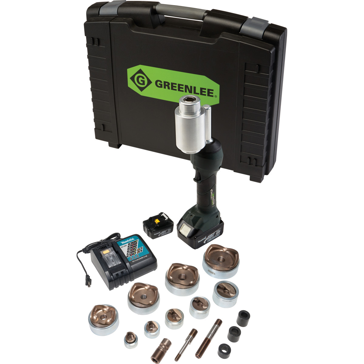 Product image for Greenlee LS100X11SS4 INTELLIPUNCH 11-TON SET, SS 1/2"-4"