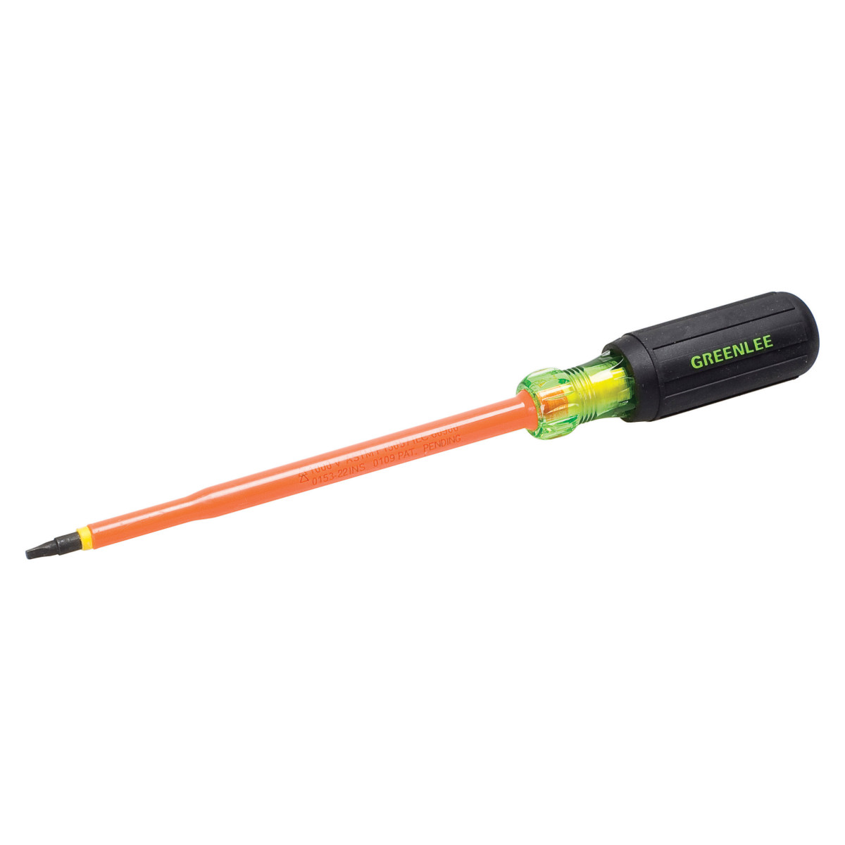 Insulated Screwdriver Square Tip #1 x 6". Rated to 1000V AC and exceed both ASTM and IEC standards. Precision-machined tips for exact fit. Cushion grip handles for comfort and torque. Handle marked for easy identification of screwdriver size, typ...
