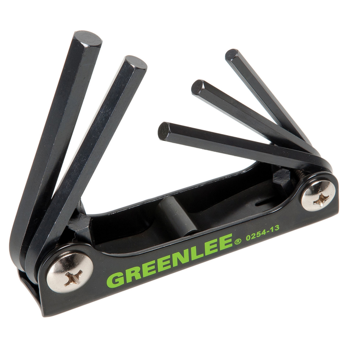 Hex-Key Wrench 5 piece set. Conveniently folds for storage in a pouch or toolbox. Each hex key is heat treated and tempered for extra strength and durability. Sizes include 3/16", 7/32", 1/4", 5/16" and 3/8". Powder coated case for corrosion res...