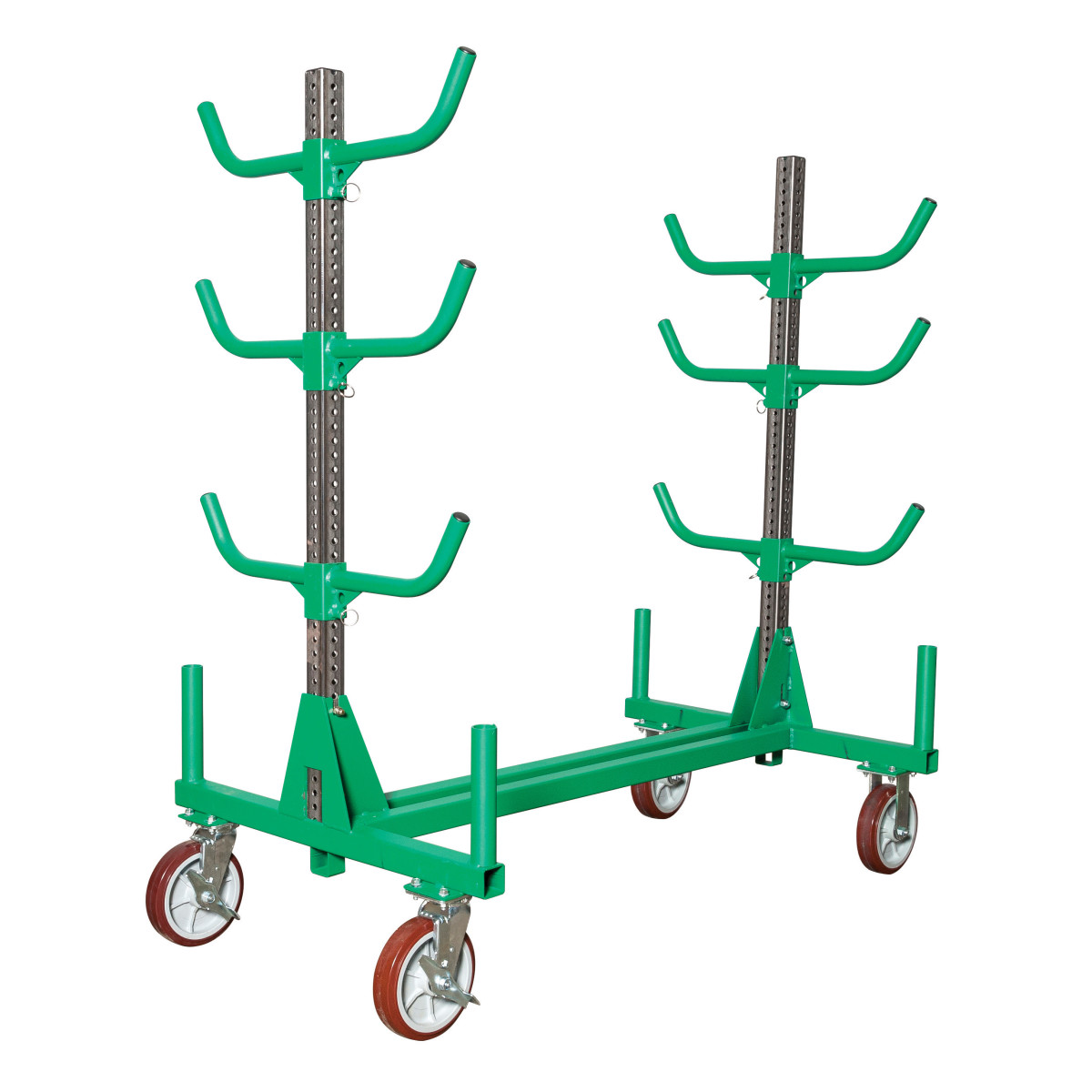 553-GRNL 783310056904 Specifically designed for prefabrication.  Eliminates use of pallets and reduces jobsite time handling waste.  Easily adjustable arms to accommodate various conduit offsets.  Foldable and stackable for easy shipping and storage.  Fits through 36” doorways.  500 lbs of capacity per arm.  No loose pieces.