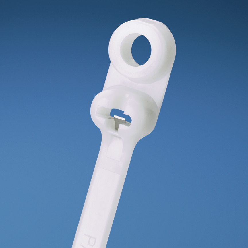 Product image for Panduit BC4S-S10-C Clamp Tie, Metal Barb, 15.6"L (396mm), Standard, Nylon, Natural