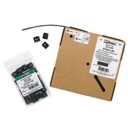 Product image for Panduit DTKEH-0 Dura-Ty Cable Tie Kit, Black, Acetal, UV, 600"L, 250lb, PK1