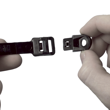 Product image for Panduit MCEH-S25-C0 Lashing Tie Mounting Clip, 1/4" (M6) Screw