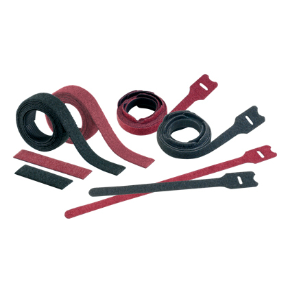Product image for Panduit HLSP1.5S-X12 Hook And Loop Strip Tie, Maroon