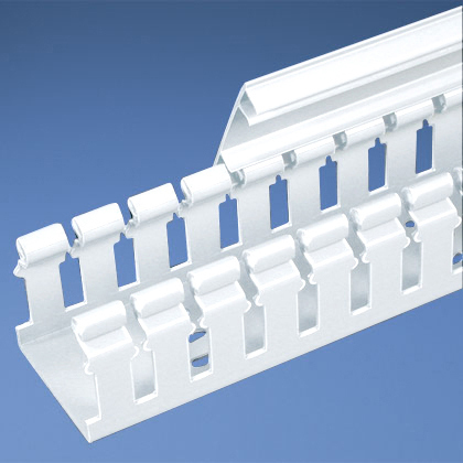 Product image for Panduit H2X2WH6 Hinged Cover Wide Slot Duct, White, PVC, 2"x 2"