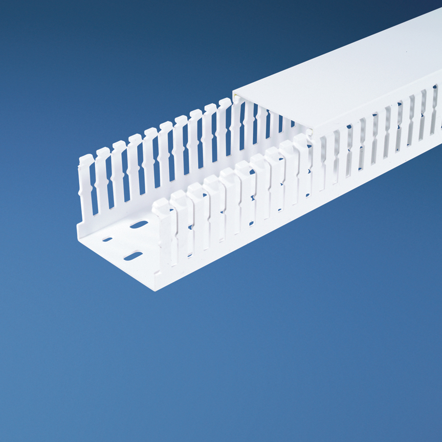 Product image for Panduit MC25X75WH2 Slotted Metric Duct, PVC,25mm x 75mm x 2m,White