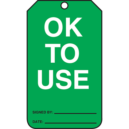 Product image for PAN PCT-1049-Q SFTYTAG,OK TO USE,25