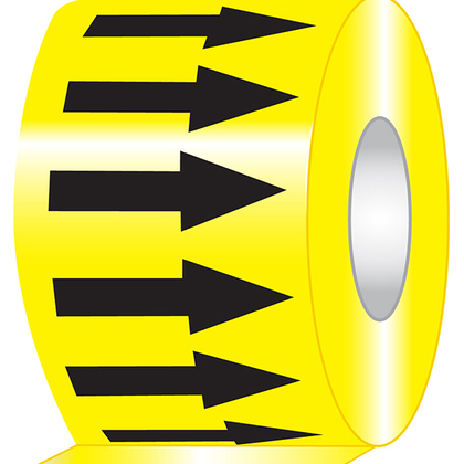 Product image for PAN PPMR4X108BY Arrow Tape, 4" x 108', Black/Yellow.