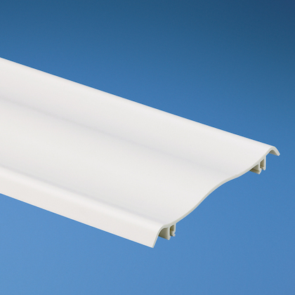 Product image for Panduit WCM35CIW8 Cove Raceway, Power Rated Multi-Channel Raceway Cover, Off White, 8ft.