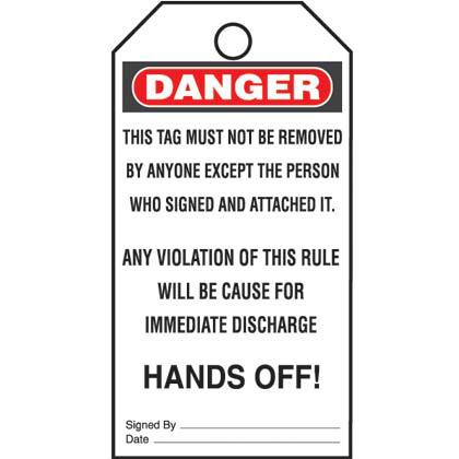 Product image for PAN PVT-62-Q TAG,DANGER THIS TAG..,