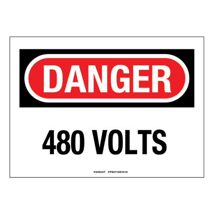 Product image for PAN PPS0710DV018 SIGN,DANGER,480 VO