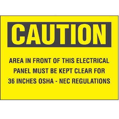 Product image for Panduit PPS0710C141 Adhesive Sign, Polyester, 10" X 7", CAUTION HEADER, AREA IN FRONT.., 1 sgn, BL/YL