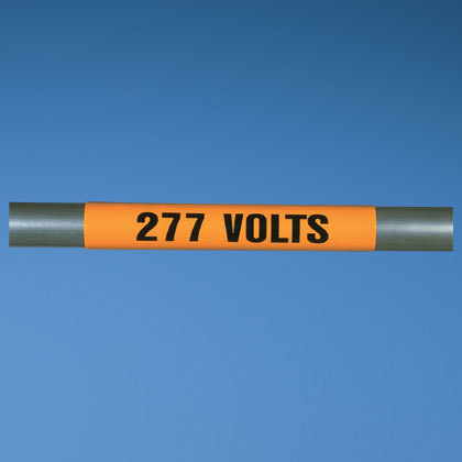 Product image for Panduit PCV-277CY 0.5 x 2.2 Inch Black/Orange Vinyl Legend 277 Volts Voltage Marker