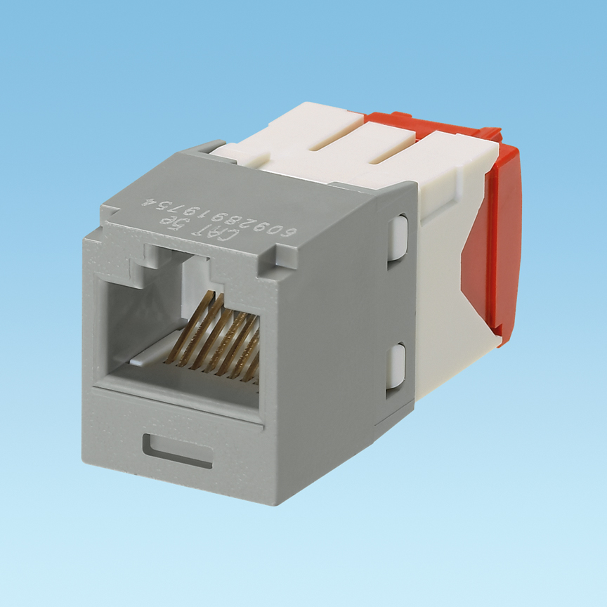 Product image for Panduit CJ5E88TGIG UTP RJ45 Cat 5e TG Jack Module, Int'l Gray
