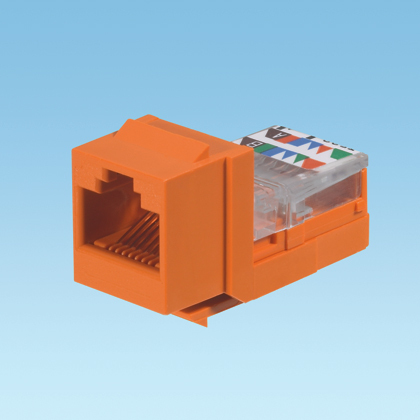 Product image for Panduit NK5E88MORY NetKey Cat 5e Leadframe Jack, Orange