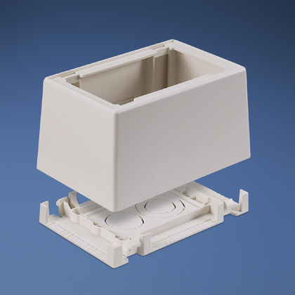 Product image for Panduit JB1FSDIW-A Fast-Snap™ Single Gang Two-Piece Snap Together Deep Outlet Box with adhesive backing. Box accepts Pan-Way® Snap-On Faceplates. For use with Pan-Way® T-45 Orange LD profile