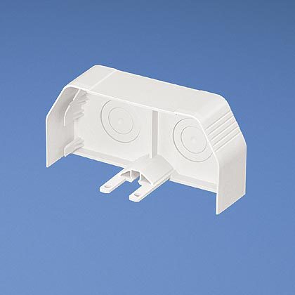 Product image for Panduit TGECIW End cap. Used to terminate Orange allow entry to TG raceway. Two knockouts each for 0.50" (12.7mm) and 1" (25.4mm) conduit.