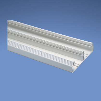 Product image for Panduit T702BWH10 Twin-70 raceway base, 10 foot length. Supplied with pre-punched mounting holes. 2' of cover needed for every 1' of Twin-70 base.