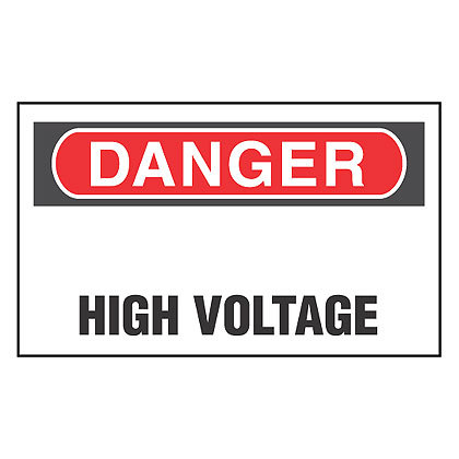 Product image for Panduit PLD-43 Label Dispenser,Polyester,'Danger High Voltage',1.5"x1",200 pc/disp,RDBL/WH