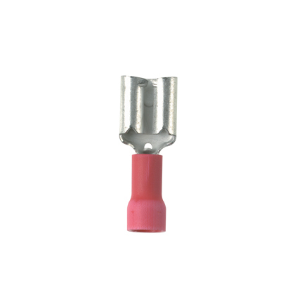Product image for Panduit DV18-205B-CY Female Disconnect, Vinyl Barrel Insulated, 22 - 18 Awg, .187/.205 X .032 Tab Size, Butted Seam
