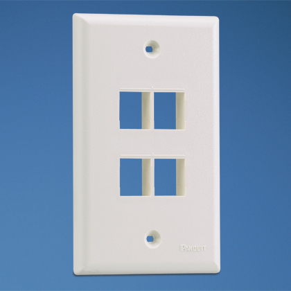 Product image for Panduit NK4FNEI Faceplate, 4-Port, Electric Ivory