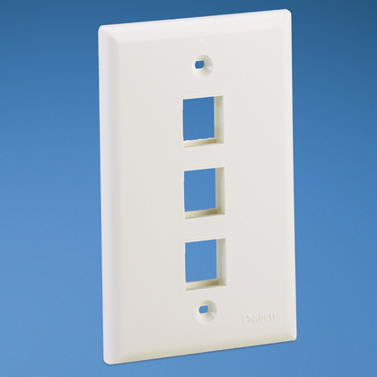 Product image for Panduit NK3FNIW Faceplate, 3-Port, International White