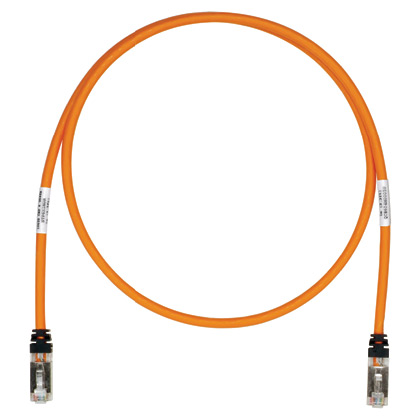 Product image for Panduit STP6X22OR Copper Patch Cord, Cat 6A, 22ft, OR