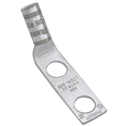 Product image for Panduit LCD1/0-14D-X Pan-Lug™ Copper 2 Hole Straight Tongue Compression Lug