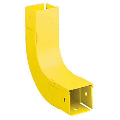 Product image for Panduit FIVRA4X4YL Fitting and Cover, Inside Verticalical 90?, 4" x 4" (100mm x 100mm), Fiber-Duct, Yellow