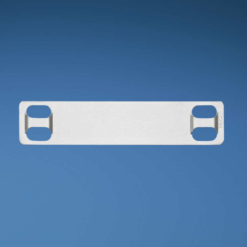 Product image for Panduit MMP350H-CAL Marker Plate, Alum, 4 Hole, 3.5" x .75" x .012" (89mm x 19mm x .30mm) thk