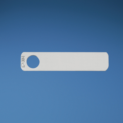 Product image for Panduit MT172W38-C Marker Tag, 304 SS, 1 Hole, 1.72" (44mm) x .38" (10mm) x .010 (.25mm)