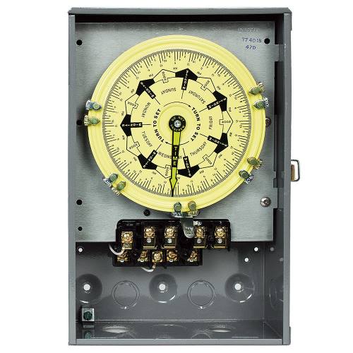 Product image for Intermatic T7401BR NEMA 3R Steel Case 125 VAC 60 Hz 40 Amp 4PST Electromechanical Time Switch