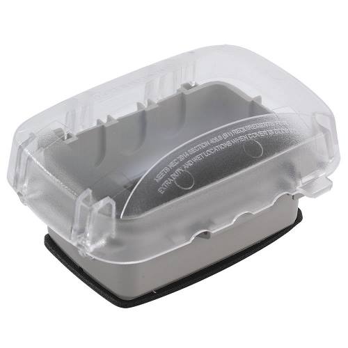 Product image for Intermatic WP5100C 1-Gang Vertical / Horizontal Extra Duty In-Use Receptacle Cover, 2-3/4" Deep - Clear