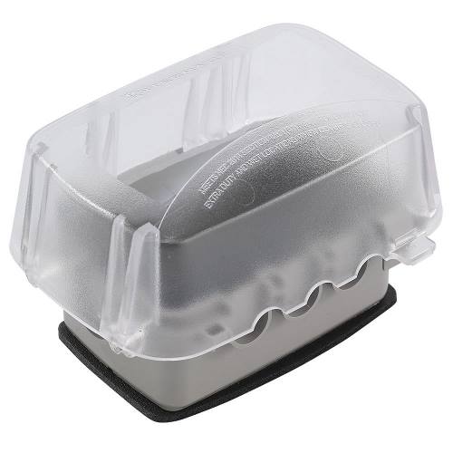 Product image for Intermatic WP5110C 1-Gang Horizontal/Vertical Hinge 3-5/8 Inch Extra Duty Receptacle Cover with Guard Insert