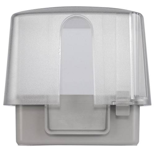 Product image for Intermatic WP5500C 2-Gang Vertical Hinge 4-3/4 Inch Extra Duty Clear Plastic Receptacle Cover with Guard Insert
