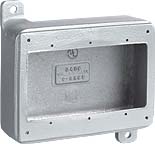 3FS/3FD SERIES FITTINGS - ALUMINUM - 3FSC TYPE CAST DEVICE BOX TWO GANG- SHALLOW - HUB SIZE 3/4 IN - VOLUME 32.0 CU IN