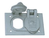 FCL SERIES - ALUMINUM DUPLEX RECEPTACLE COVER WITH GASKET AND TWO FLIPCOVERS - FOR HORIZONTAL MOUNTING
