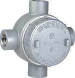 GEC SERIES FITTINGS - ALUMINUM - X TYPE OUTLET BODY - HUB SIZE 1 IN -VOLUME 19.0 CU IN