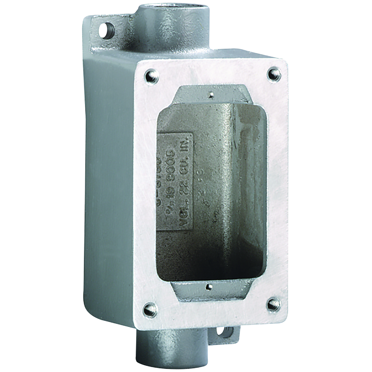 SWB SERIES - ALUMINUM FEED-THRU SINGLE-GANG DEVICE BODY FOR USE WITHXCS/XS/XT COVER ASSEMBLIES - HUB SIZE 1 INCH
